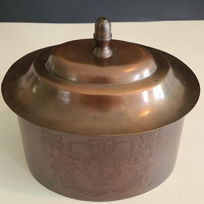 Lot 54: Mackenzie Childs Watering Can and Tea/Dresser Caddy