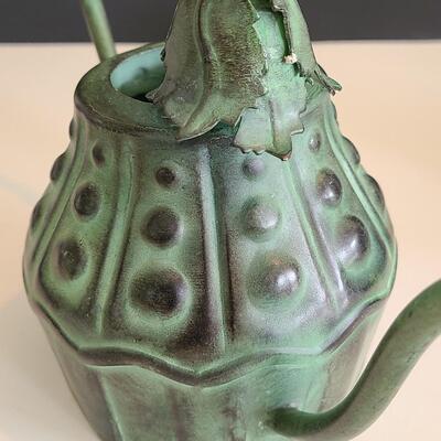 Lot 54: Mackenzie Childs Watering Can and Tea/Dresser Caddy