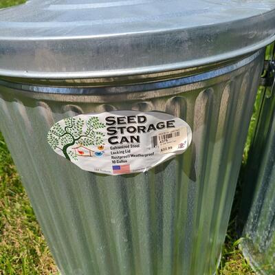 Lot 60: Galvanized Steel 10 gallon Seed Storage