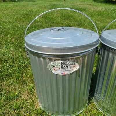 Lot 60: Galvanized Steel 10 gallon Seed Storage
