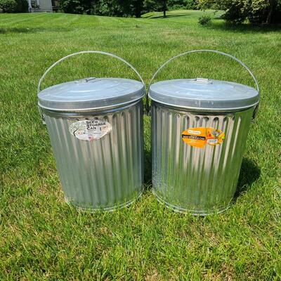 Lot 60: Galvanized Steel 10 gallon Seed Storage