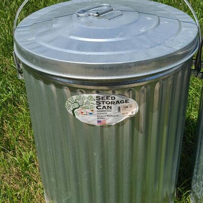 Lot 60: Galvanized Steel 10 gallon Seed Storage