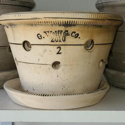 Lot 67: Collectible G. Wolff & Company Pottery Orchid Pots/Planters 