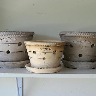 Lot 67: Collectible G. Wolff & Company Pottery Orchid Pots/Planters 