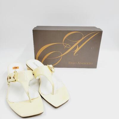 ENZO ANGIOLINI SIZE 1OM "WHITE" SLIP ON LEATHER SANDLE