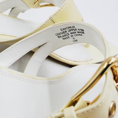 ENZO ANGIOLINI SIZE 1OM "WHITE" SLIP ON LEATHER SANDLE