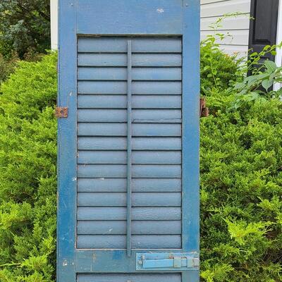 Lot 68: Antique Wood Shutters In Blues 