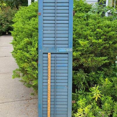 Lot 68: Antique Wood Shutters In Blues 