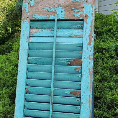 Lot 68: Antique Wood Shutters In Blues 