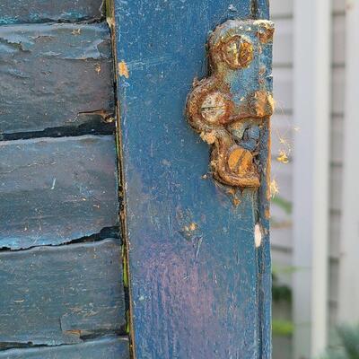 Lot 68: Antique Wood Shutters In Blues 