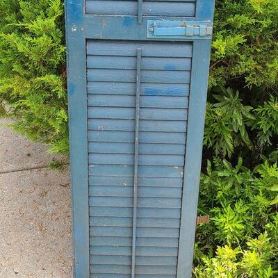 Lot 68: Antique Wood Shutters In Blues 