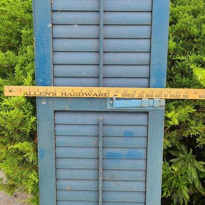 Lot 68: Antique Wood Shutters In Blues 