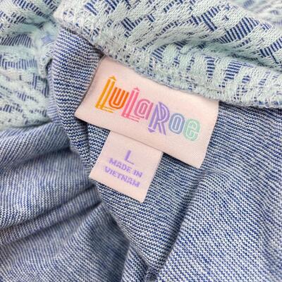 *NEW* LULAROE â€œCASSIEâ€ BLUE KNIT PENCIL SKIRT - SIZE L