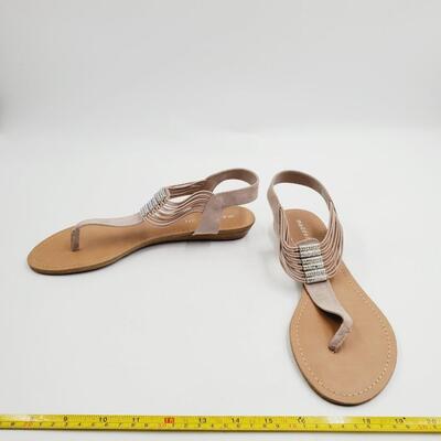 MADDEN GIRL "TIFFF BLUSH FAB" SIZE 10M SANDLE WITH RHINESTONES AND ORIGINAL BOX
