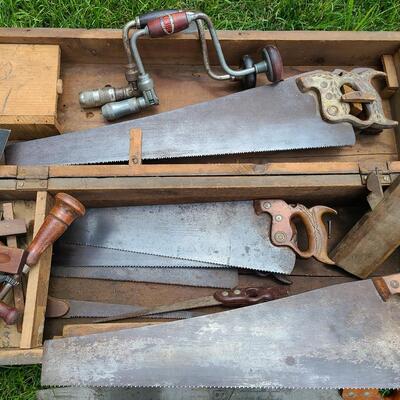 Lot G3: Large Carpenters Box w/Tools