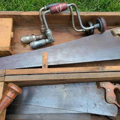 Lot G3: Large Carpenters Box w/Tools
