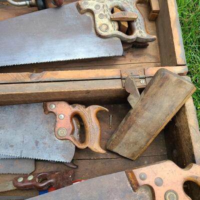 Lot G3: Large Carpenters Box w/Tools