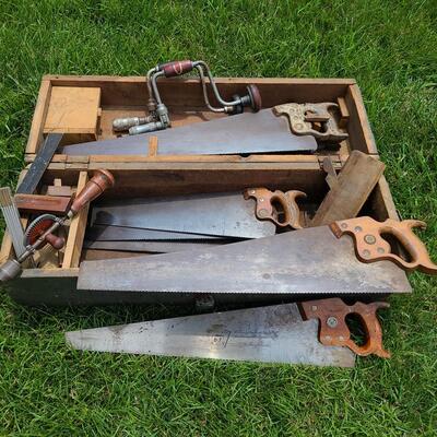 Lot G3: Large Carpenters Box w/Tools