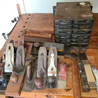 Lot 77: Bench Planes, Sharpening Stones, Industrial Storage and More 