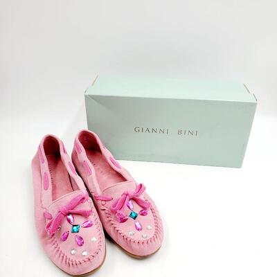 GIANNI BINI SOFT PINK VICTROLA 684 SIZE 10M LOAFERS MADE IN BRAZIL WITH ORIGINAL BOX
