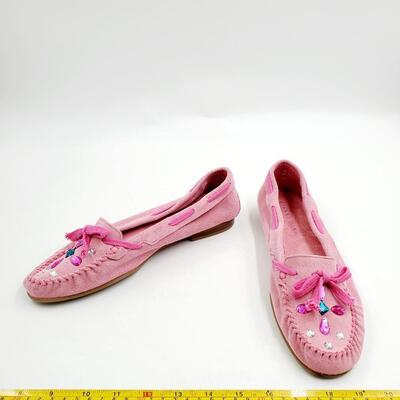 GIANNI BINI SOFT PINK VICTROLA 684 SIZE 10M LOAFERS MADE IN BRAZIL WITH ORIGINAL BOX