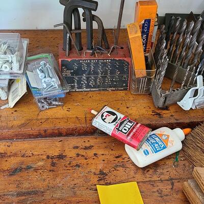 Lot 80: Richard Wilcox Vise, Butcher Block Work Bench & More 