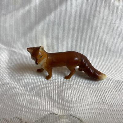 Collectible Fox Decor Lot - Figurines, Oil Painting, Plate