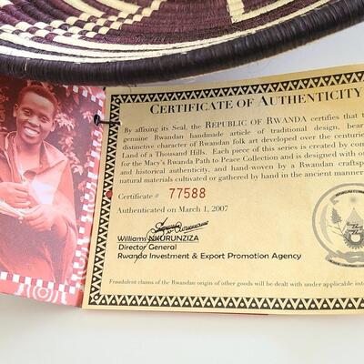 Lot 88: Rwanda Path To Peace Tribal Basket, Tribal Arts and More 