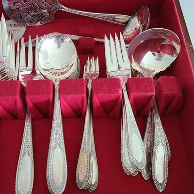 Lot 121: Silverplate Wm A. Rogers Service for Eight 