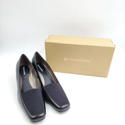 NATURALIZER "JANET" BLACK LEATHER HEELS SIZE 10M
