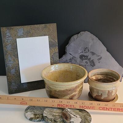 Lot 180: Irish Marble Coasters, Pottery, Slate and More 