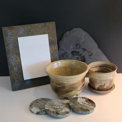 Lot 180: Irish Marble Coasters, Pottery, Slate and More 