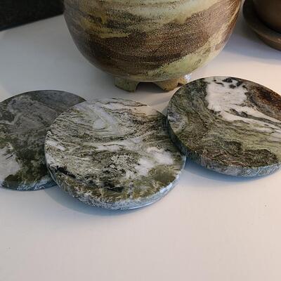 Lot 180: Irish Marble Coasters, Pottery, Slate and More 