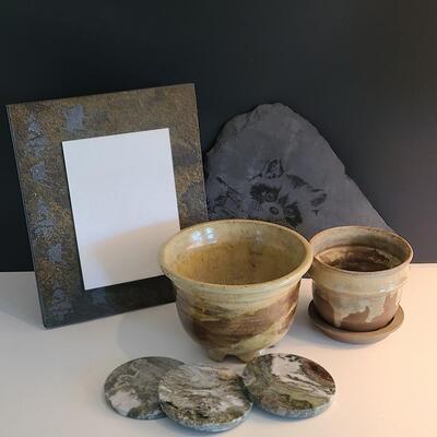 Lot 180: Irish Marble Coasters, Pottery, Slate and More 