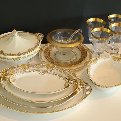 Lot 124: Canonsburg Serving China & Elegant Glassware
