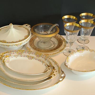 Lot 124: Canonsburg Serving China & Elegant Glassware
