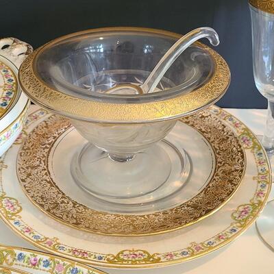 Lot 124: Canonsburg Serving China & Elegant Glassware
