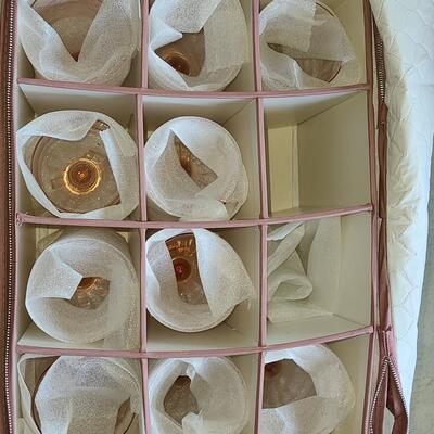 Lot 125: Elegant, Vintage, Etched Pink Depression Glasses (Service for 10)