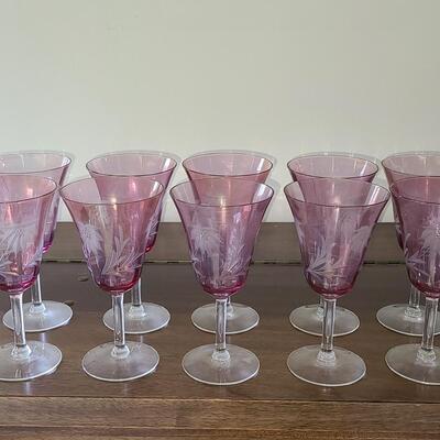 Lot 126: Elegant Etched Stemware (Service for 10)