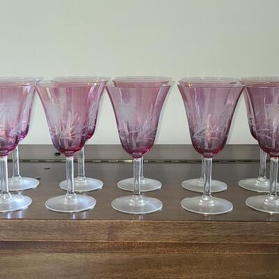 Lot 126: Elegant Etched Stemware (Service for 10)