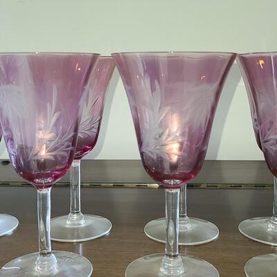 Lot 126: Elegant Etched Stemware (Service for 10)