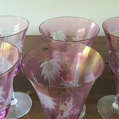 Lot 126: Elegant Etched Stemware (Service for 10)