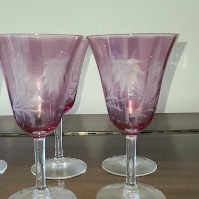 Lot 126: Elegant Etched Stemware (Service for 10)