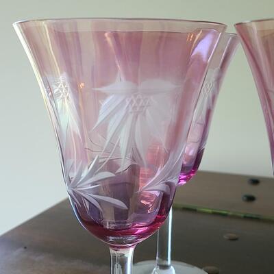 Lot 126: Elegant Etched Stemware (Service for 10)