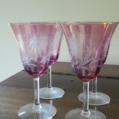 Lot 126: Elegant Etched Stemware (Service for 10)