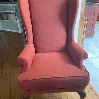 Lot #3 - Burnt Orange Wingback chair #1