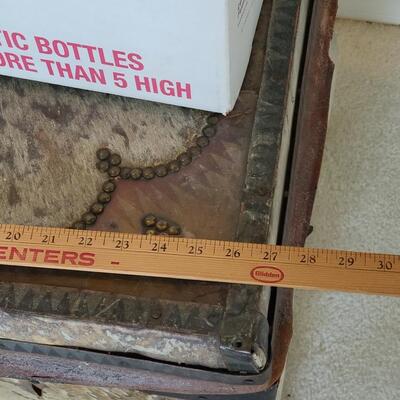 Lot 126: Antique Steamer Trunk with Antique Trunk Parts 