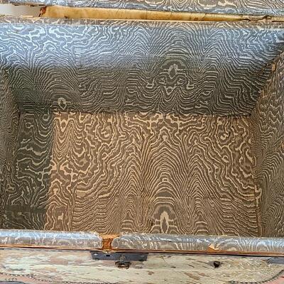 Lot 126: Antique Steamer Trunk with Antique Trunk Parts 