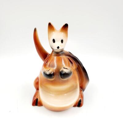 1956 MID CENTURY MODERN CERAMIC BOXING KANGAROO DRESSER CADDY/VALET