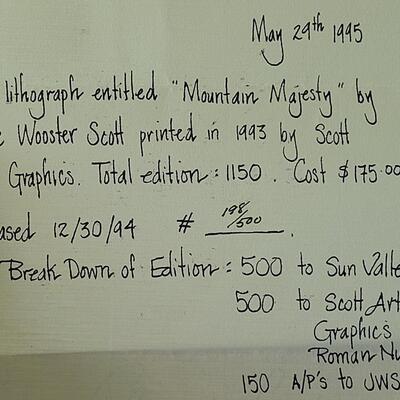 Lot 127: Signed & Numbered Artwork, "Mountain Majesty" by Jane Wooster 